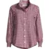 Women's Flannel Ruffle Button Front Top, Front