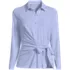 Women's Long Sleeve Lightweight Jersey Adjustable Tie Collar Top, Front