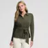 Women's Long Sleeve Lightweight Jersey Adjustable Tie Collar Top, alternative image