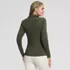 Women's Long Sleeve Lightweight Jersey Adjustable Tie Collar Top, Back