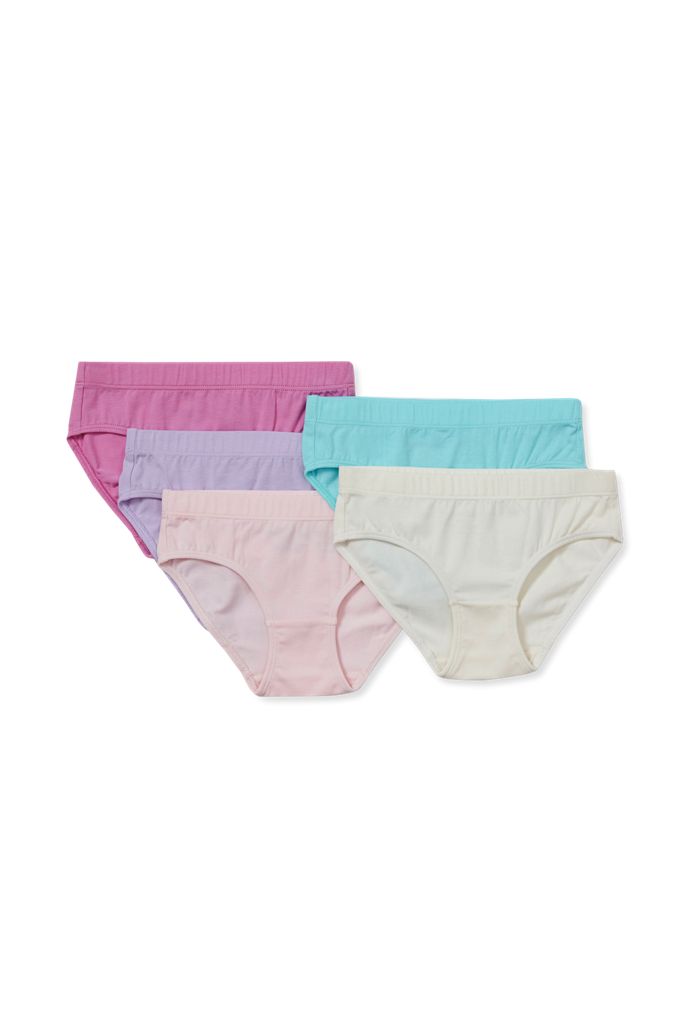 Girls Hipster Underwear Panties 5 Pack - Lands' End - Purple - S