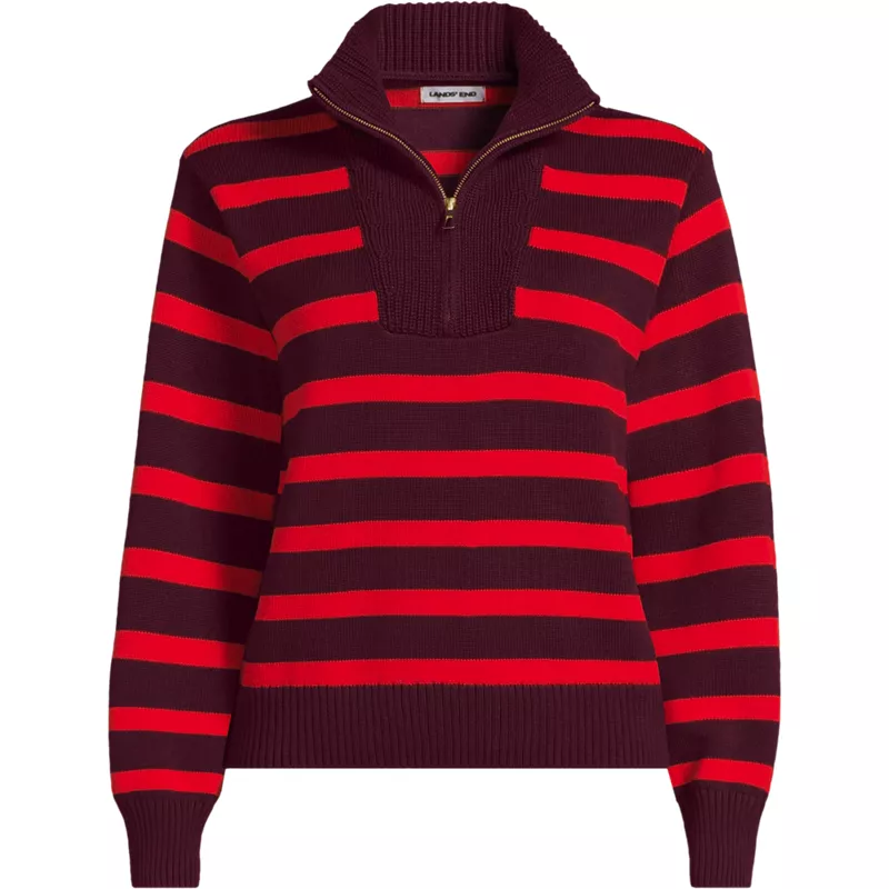 Women's Plus Size Drifter Slim Quarter Zip Sweater, Front