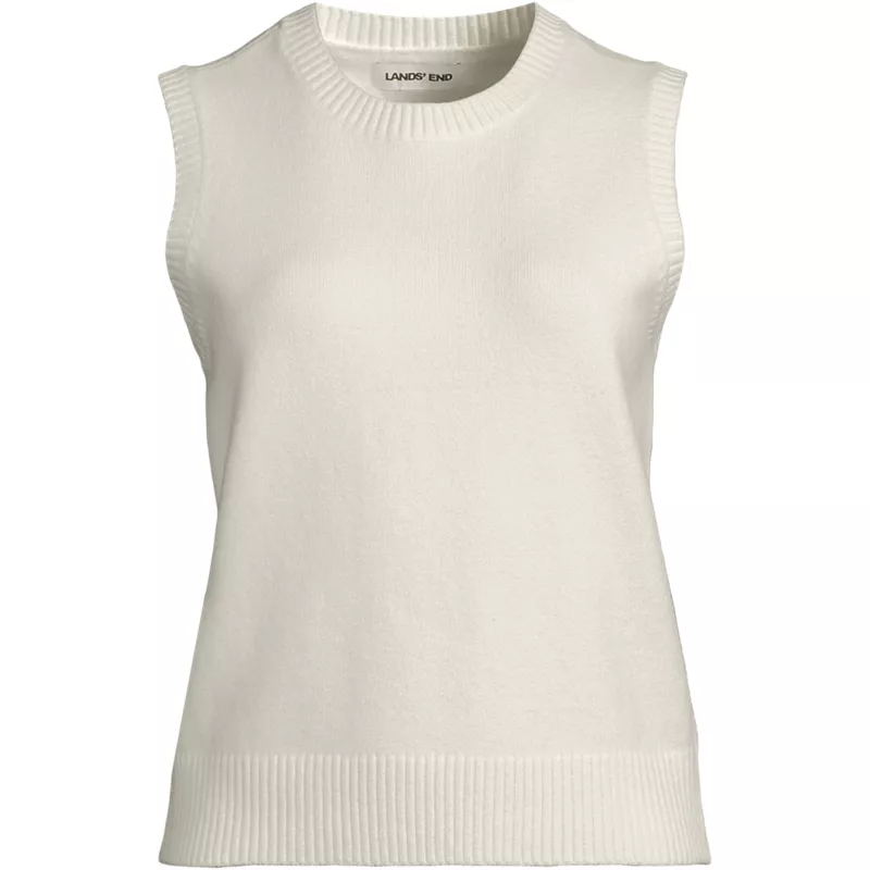 Women's CashTouch Crew Neck Vest Sweater, Front