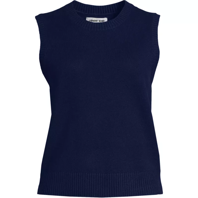 Women's Plus Size CashTouch Crew Neck Vest Sweater, Front