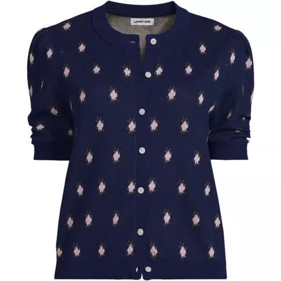 Women's Ruched Sleeve Cardigan Sweater - primary
