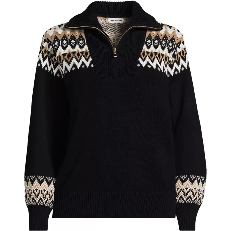 Women's Drifter Slim Jacquard Quarter Zip Sweater, Front