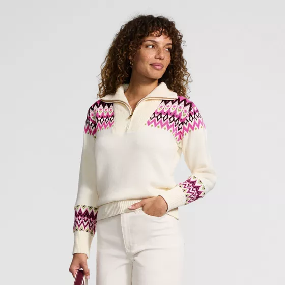 Women's Drifter Slim Jacquard Quarter Zip Sweater - primary