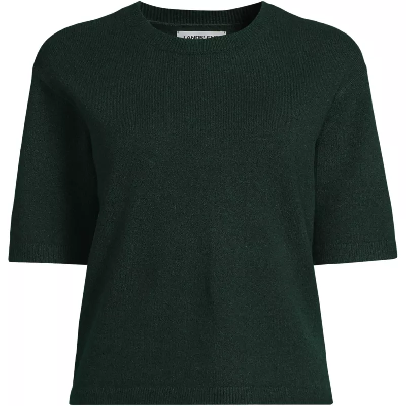 Women's CashTouch Short Sleeve Sweater, Front