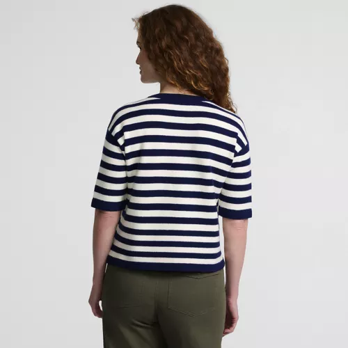 Women's CashTouch Short Sleeve Sweater, Back