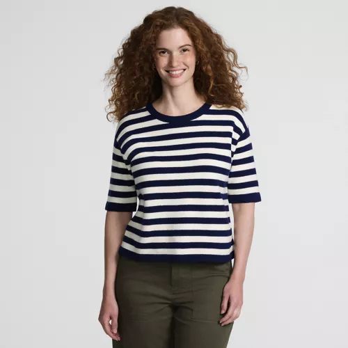 Women's CashTouch Short Sleeve Sweater, Front