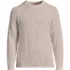 Men's Tall Long Sleeve Cotton Wool Blend Aran Cable Crewneck Sweater, Front