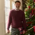 Men's Tall Long Sleeve Cotton Wool Blend Aran Cable Crewneck Sweater, alternative image