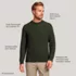 Men's Tall Long Sleeve Cotton Wool Blend Aran Cable Crewneck Sweater, alternative image