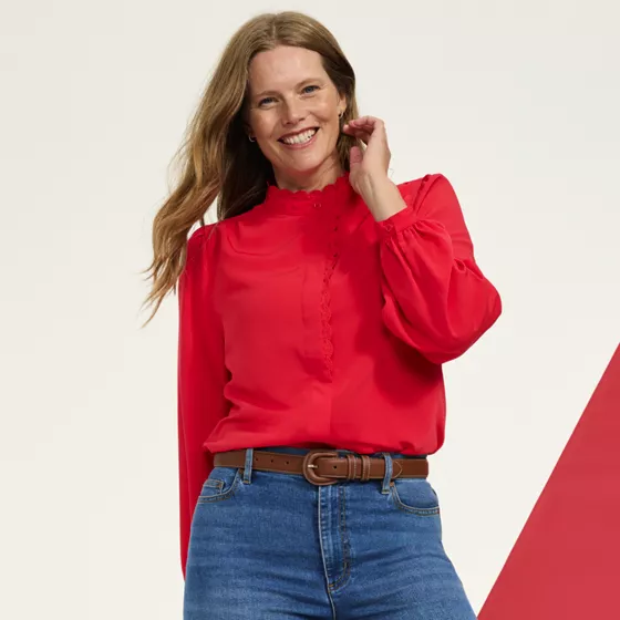 Women's Ruffle Front Shirt - primary