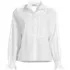 Women's Plus Size Boxy Cropped Poplin Tuxedo Shirt, Front