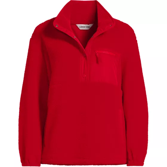 Women's Sherpa Fleece Snap Front Pullover - primary