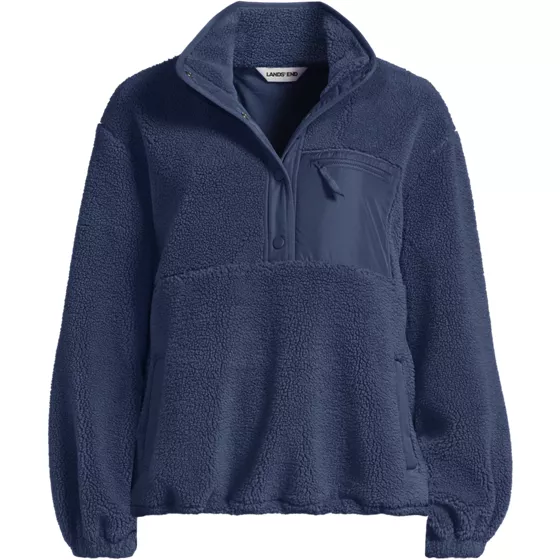 Women's Sherpa Fleece Snap Front Pullover - primary
