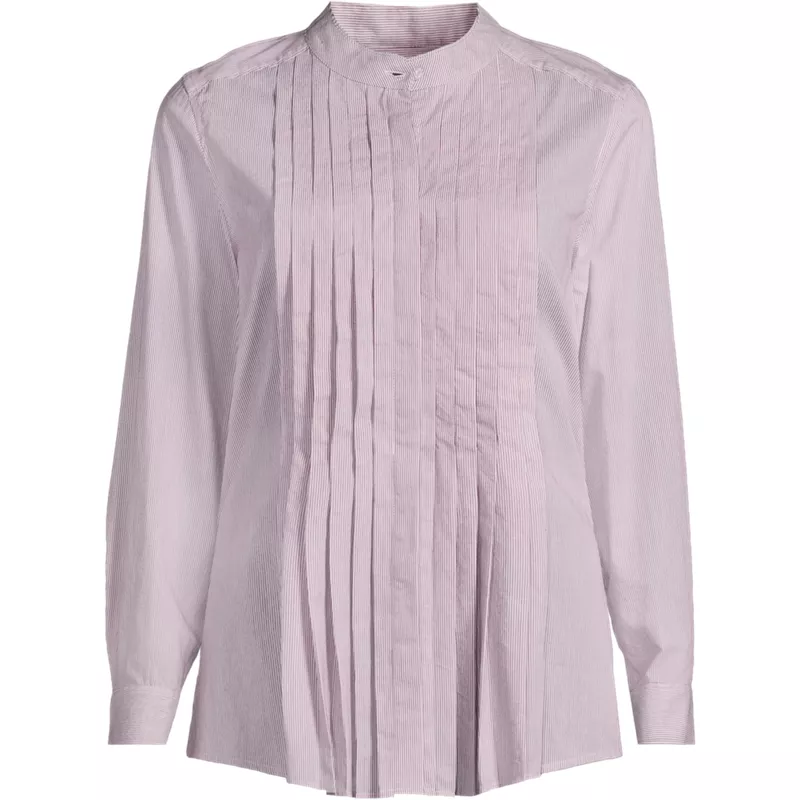 Women's Relaxed Poplin Pintuck Shirt, Front