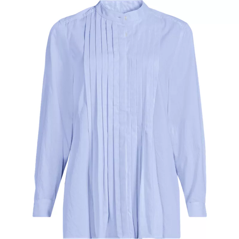 Women's Plus Size Relaxed Poplin Pintuck Shirt, Front