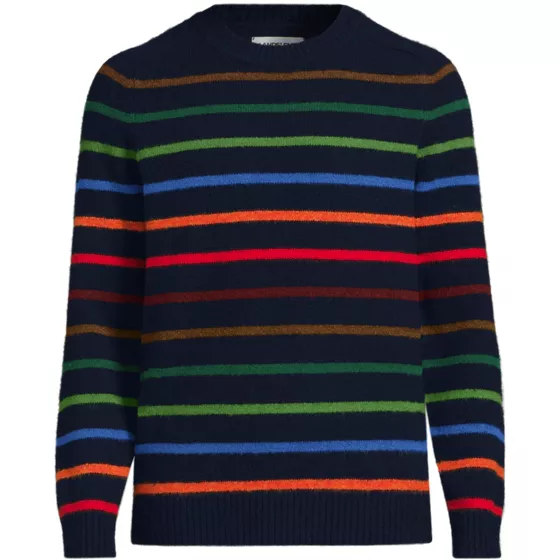 Men's Long Sleeve Fuzzy Crewneck Sweater - primary