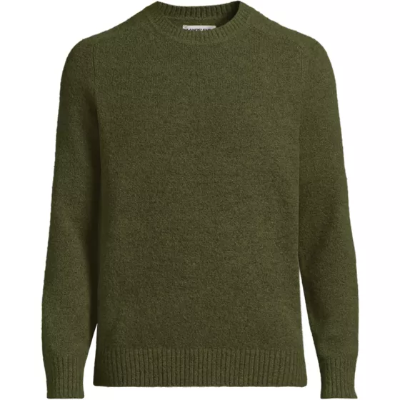 Men's Long Sleeve Fuzzy Crewneck Sweater - primary