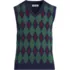Men's Long Sleeve Fine Gauge Cotton Argyle Vest, Front