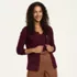 Women's Long Sleeve Micro Rib Lace Trim Button Through Cardigan, alternative image
