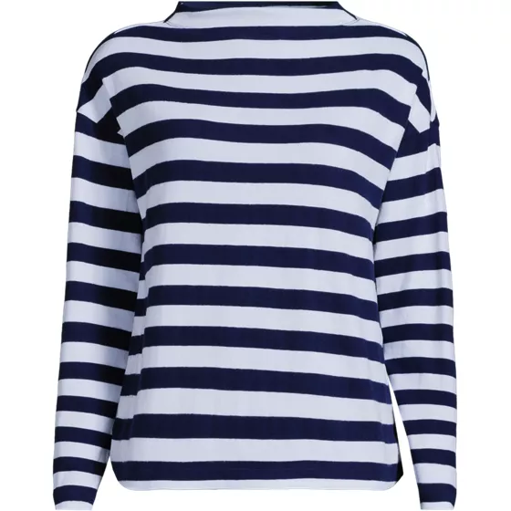 Women's Plus Size Long Sleeve Mariner Funnel Neck Top - primary