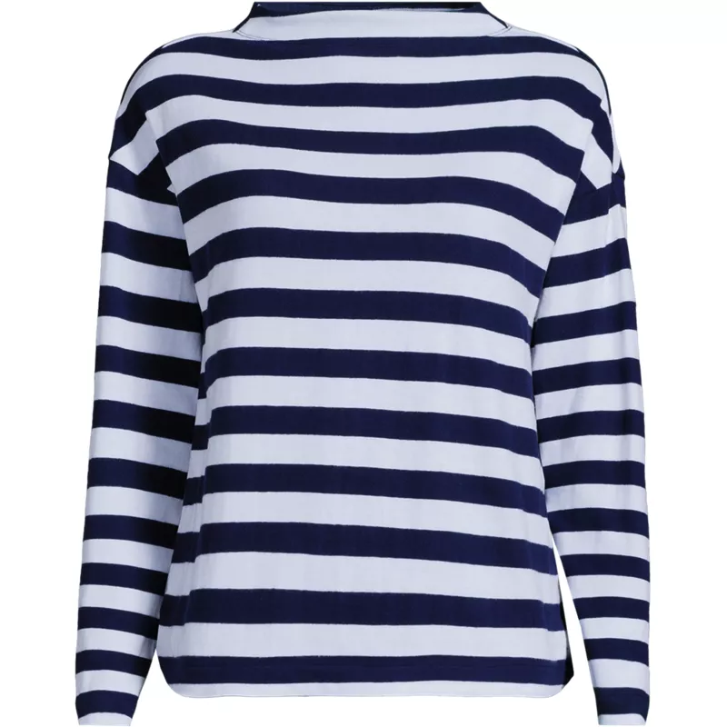 Women's Long Sleeve Mariner Funnel Neck Top, Front