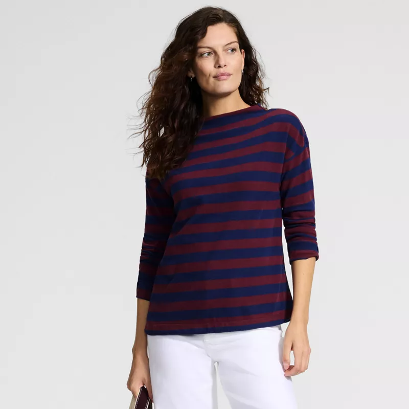 Women's Long Sleeve Mariner Funnel Neck Top, alternative image