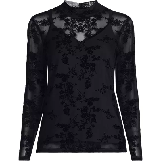 Women's Long Sleeve Sheer Layering Turtleneck - primary