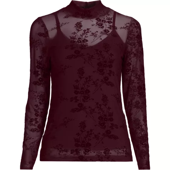 Women's Long Sleeve Sheer Layering Turtleneck - primary