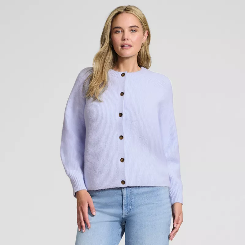 Women's Fuzzy Shaker Cardigan Sweater, alternative image