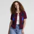Women's CashTouch Jacquard Ribbed Cuff Cardigan Sweater, alternative image