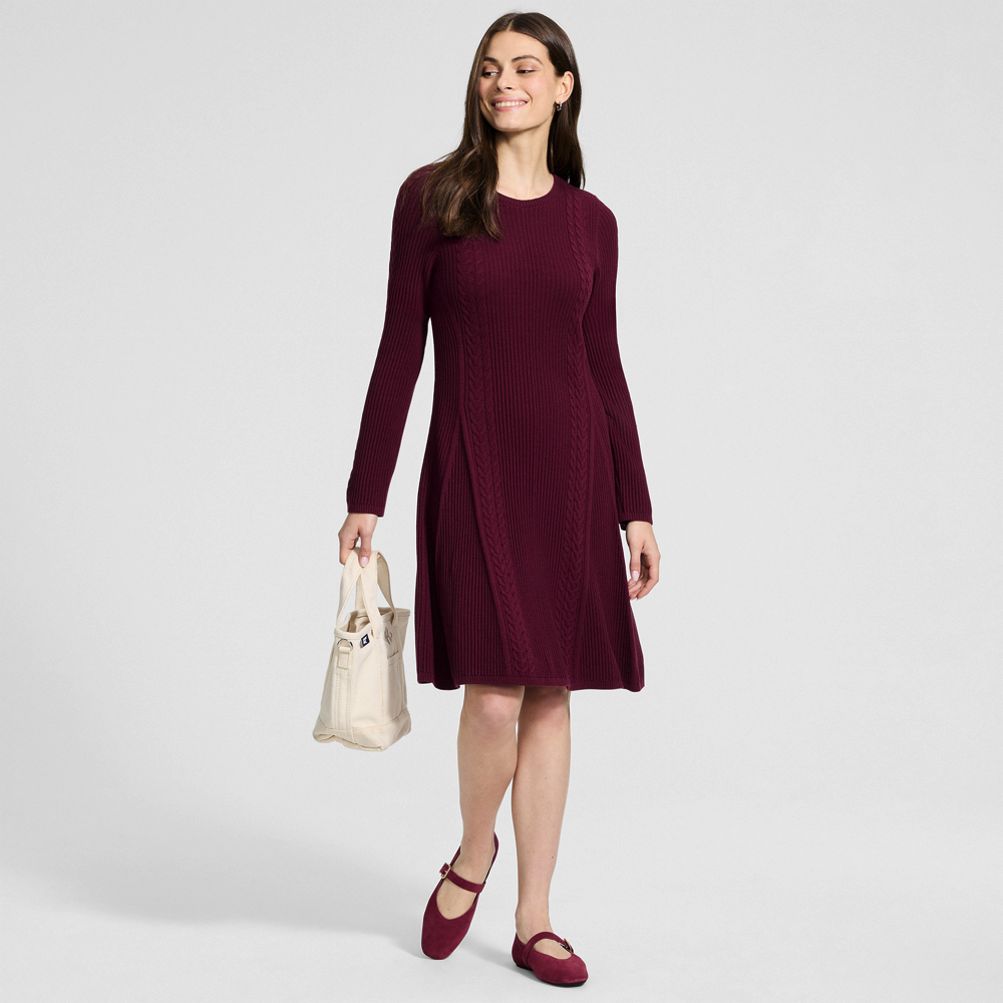 petite cotton knit dresses Women's Blend Cable Fit and Flare Mini Sweater Dress Sleeveless Size:28 Petite Curve ribbed bodycon dress Vibrant Geometric Pattern Bodycon this mini dress features