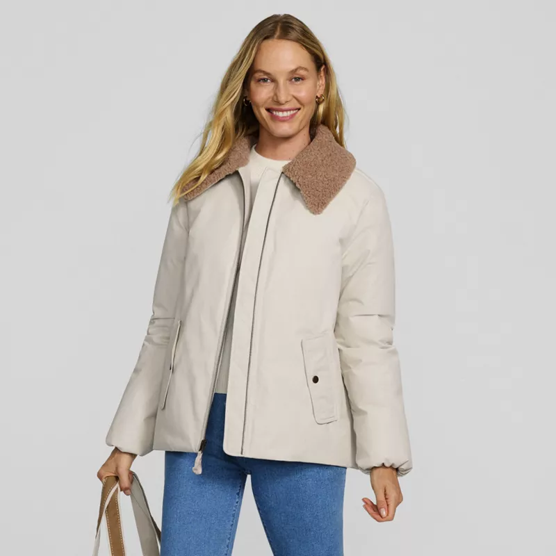 Women's Sherpa Collar Insulated Bomber Jacket, alternative image