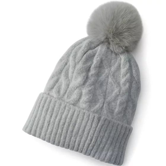 Women's CashTouch Cable Knit Beanie Hat - primary