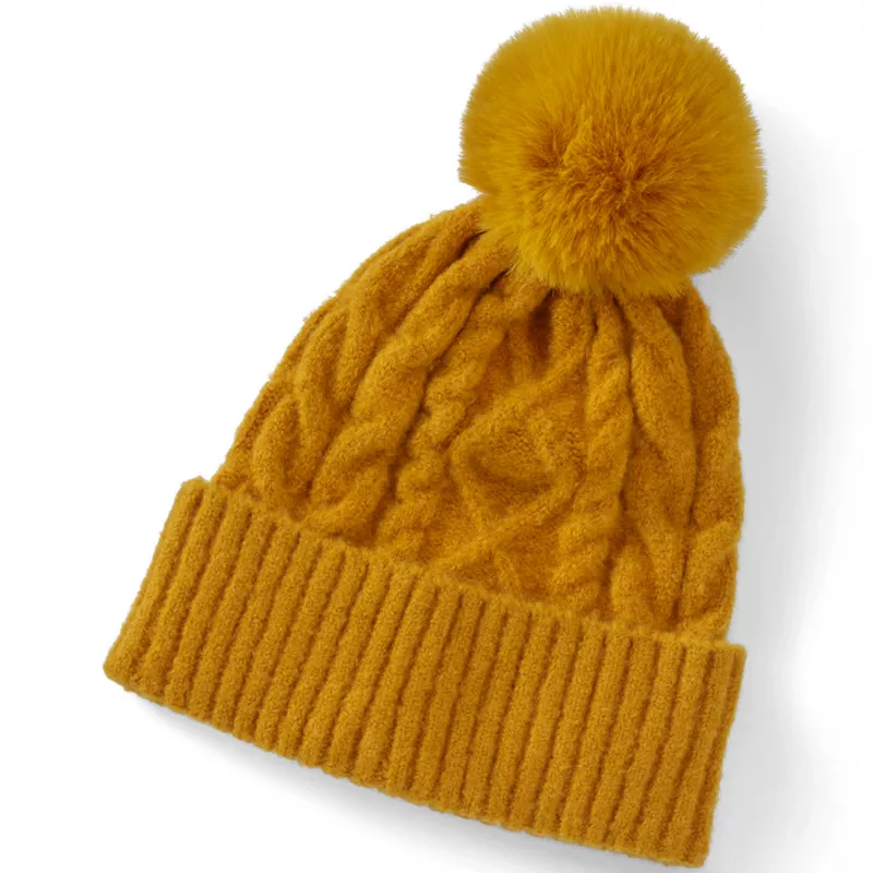 Women's CashTouch Cable Knit Beanie Hat, Front