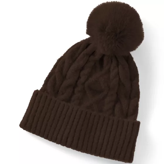 Women's CashTouch Cable Knit Beanie Hat - primary