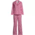 Women's Cotton Poplin Ruffle 2 Piece Pajama Set - Long Sleeve Top and Pants, Front