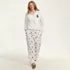 Women's Cotton Poplin Ruffle 2 Piece Pajama Set - Long Sleeve Top and Pants, alternative image