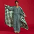 Women's Cotton Poplin Ruffle 2 Piece Pajama Set - Long Sleeve Top and Pants, alternative image
