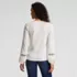 Women's Long Sleeve Lightweight Jersey Crew Neck Lace Ruffle Blouse, Back