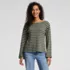 Women's Bracelet Sleeve Supima Cotton Boat Neck Flare Sleeve Top, Front