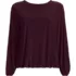 Women's Long Sleeve Silky Knit V-Neck Blouson Top, alternative image