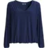 Women's Long Sleeve Silky Knit V-Neck Blouson Top, Front