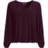 Women's Long Sleeve Silky Knit V-Neck Blouson Top, Front
