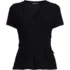 Women's Short Sleeve Silky Knit Wrap Blouse, Front