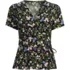 Women's Short Sleeve Silky Knit Wrap Blouse, Front