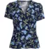 Women's Short Sleeve Silky Knit Wrap Blouse, Front